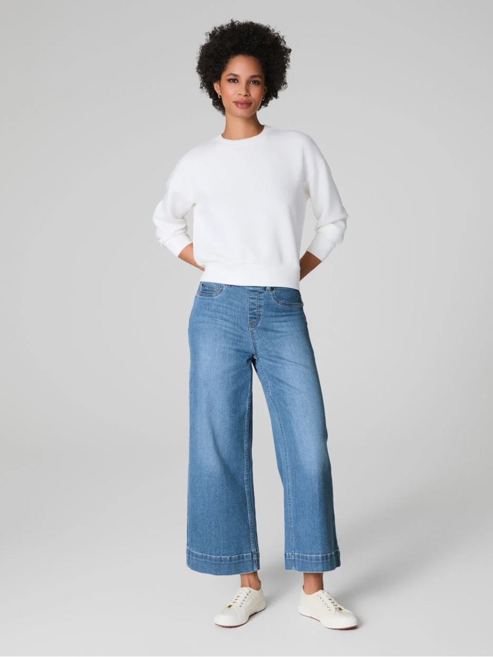 Spanx Pull on Crop Wide Leg Jeans